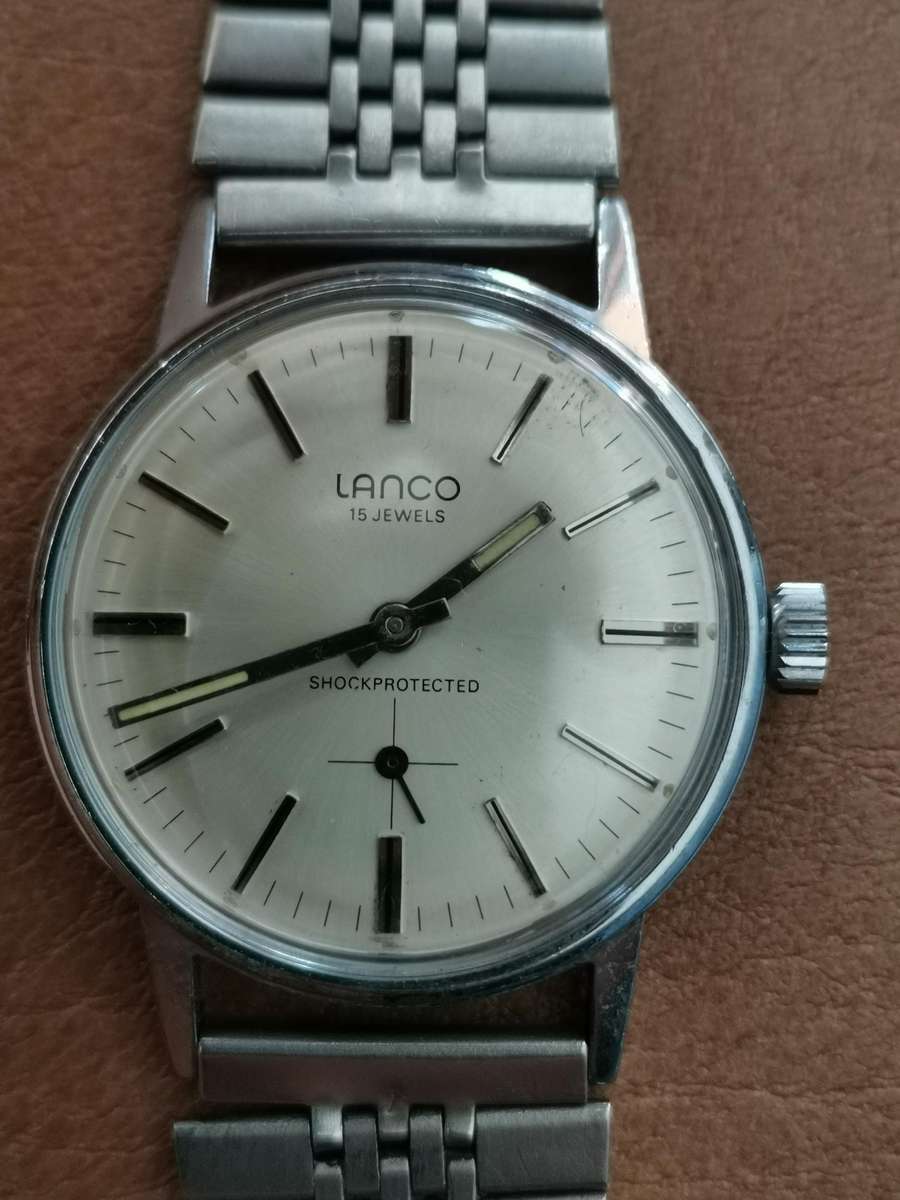 Vintage Lanco 15 jewels mechanical manual wind watch *like new*