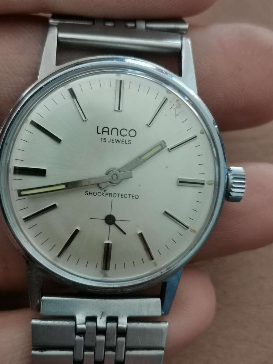 Vintage Lanco 15 jewels mechanical manual wind watch *like new*