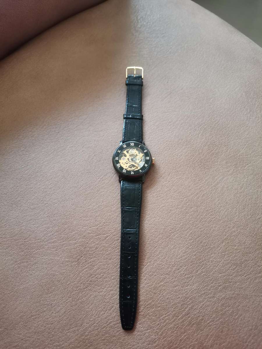 Vintage 1990s mechanical skeleton watch