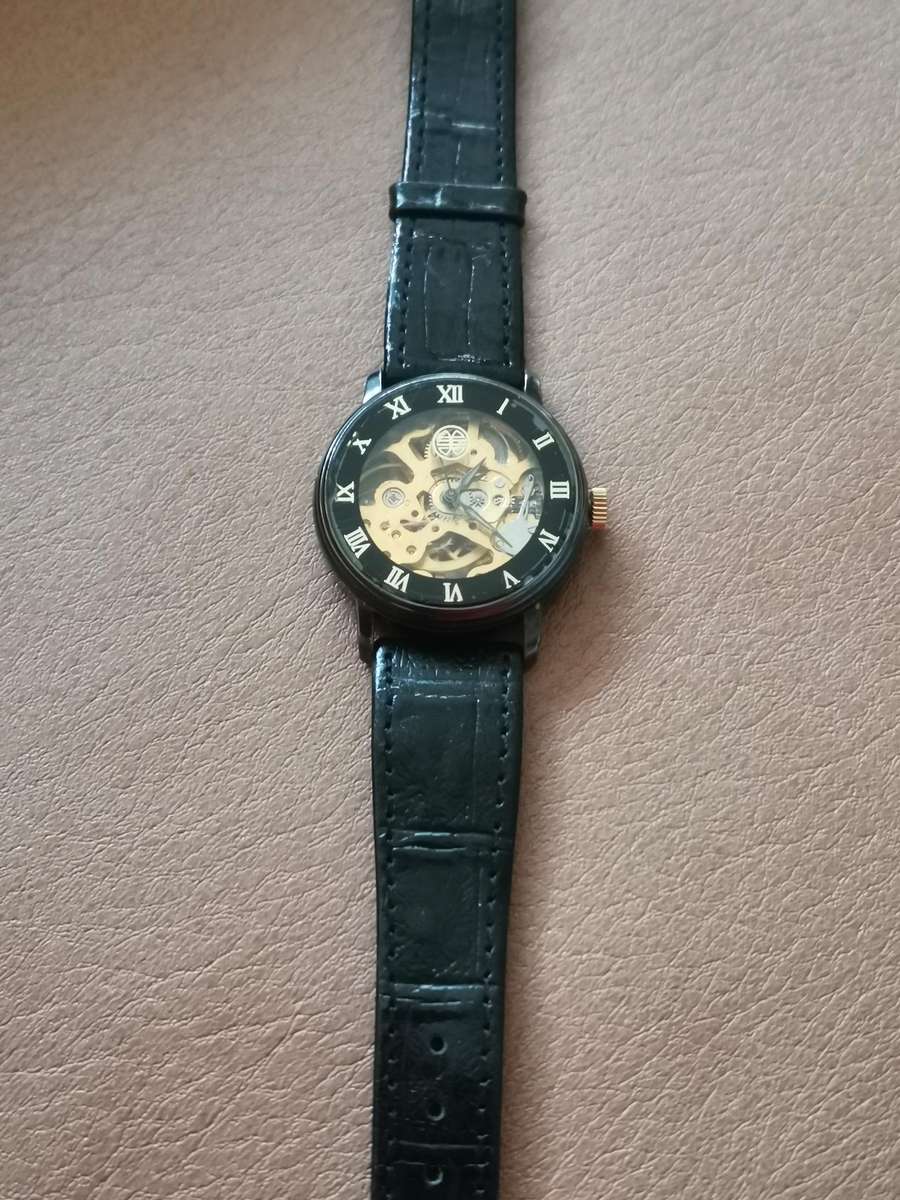 Vintage 1990s mechanical skeleton watch