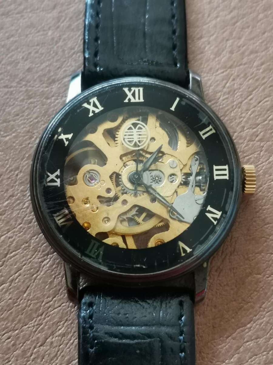 Vintage 1990s mechanical skeleton watch