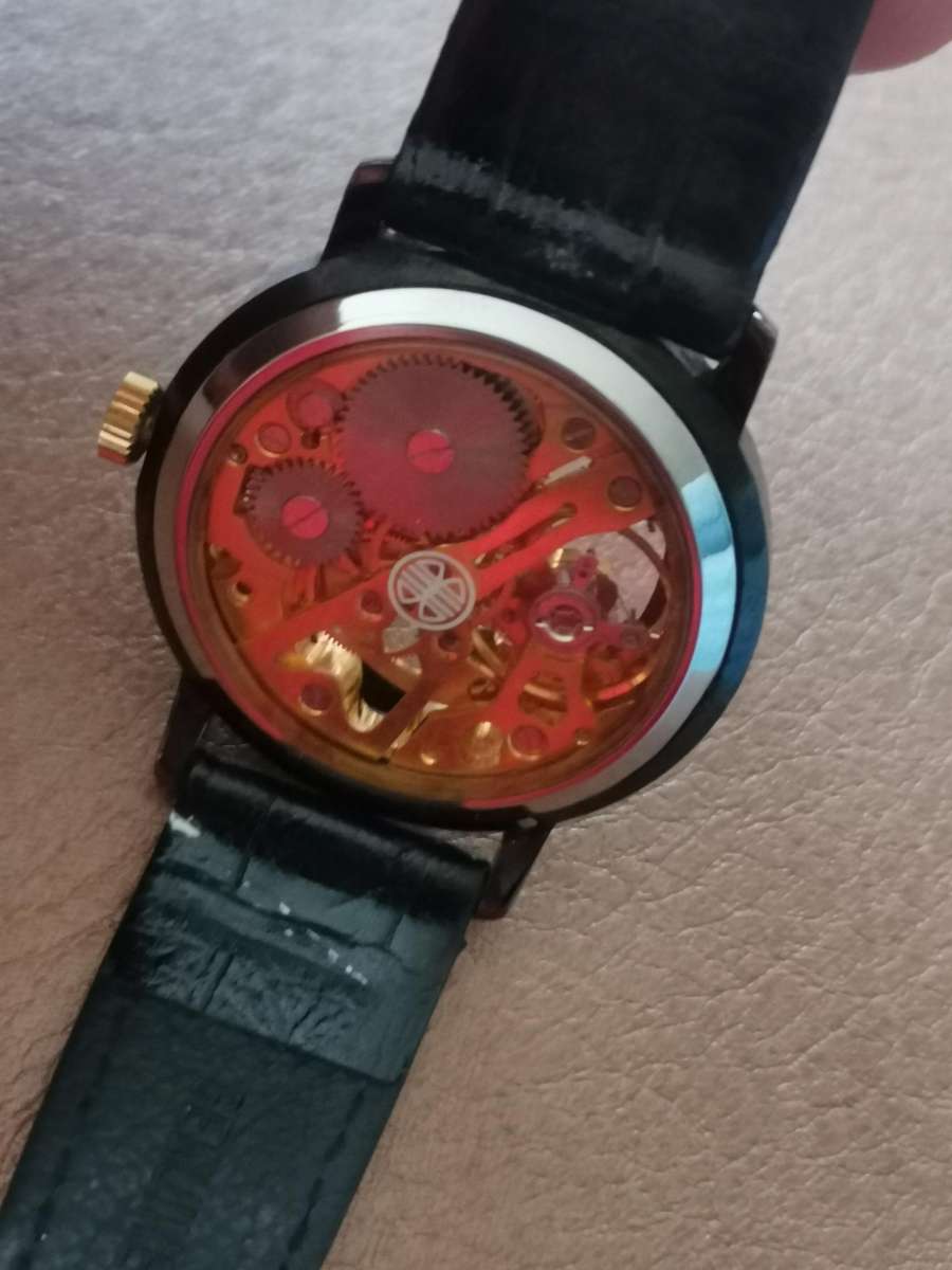 Vintage 1990s mechanical skeleton watch