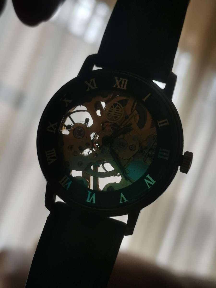 Vintage 1990s mechanical skeleton watch