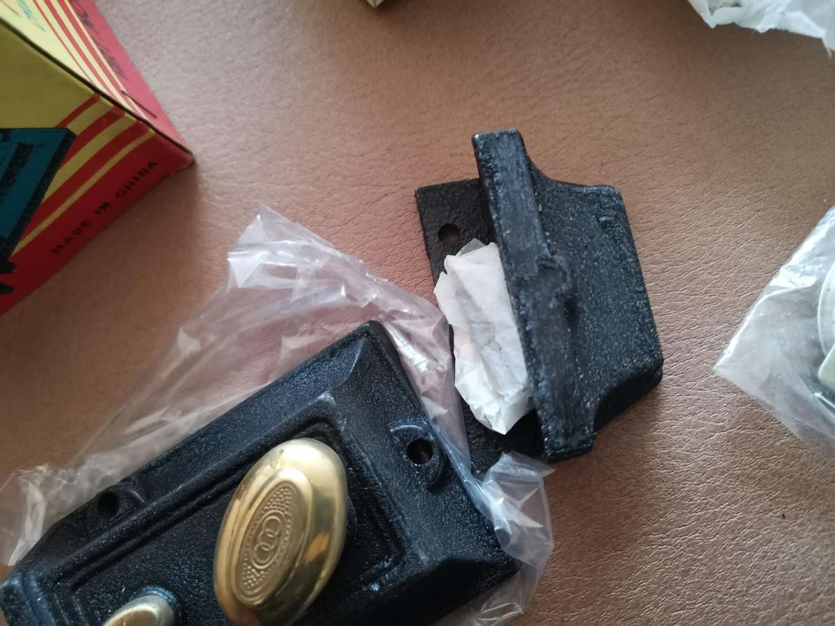 Vintage boxed new old stock tri circle night latch