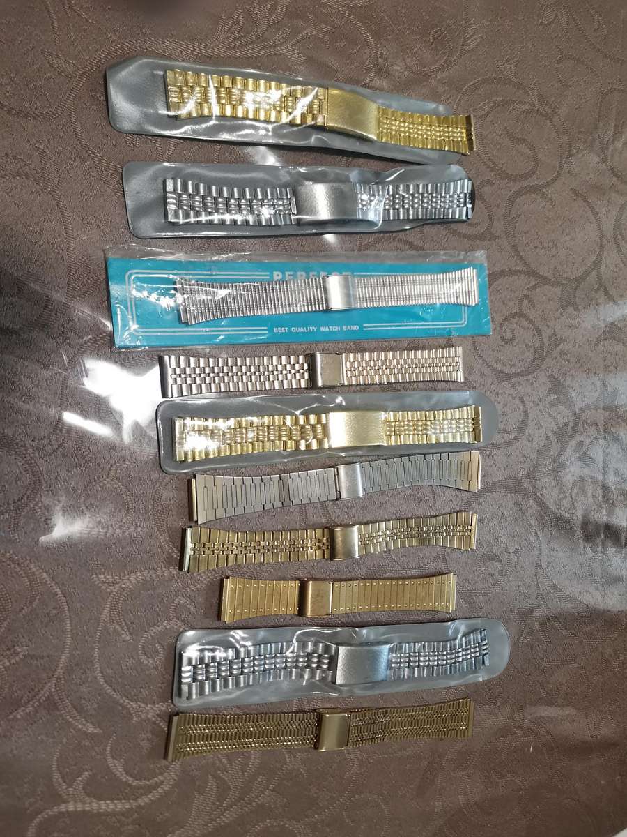 10 vintage high quality gents 18mm steel watch bracelets