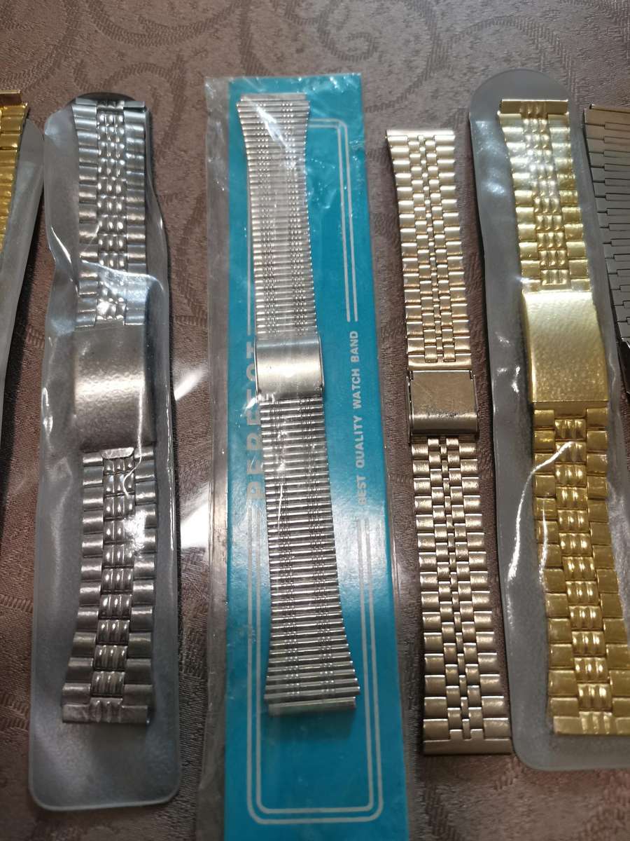 10 vintage high quality gents 18mm steel watch bracelets