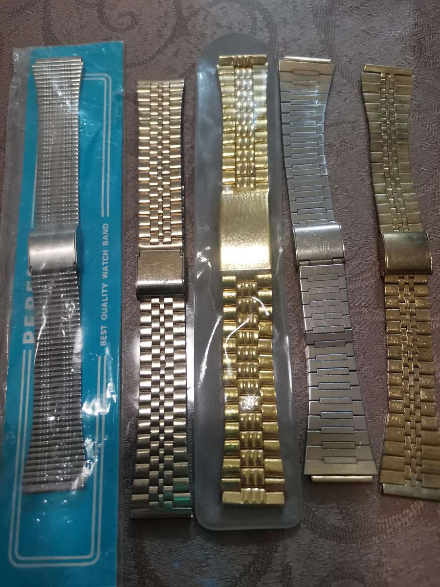 10 vintage high quality gents 18mm steel watch bracelets