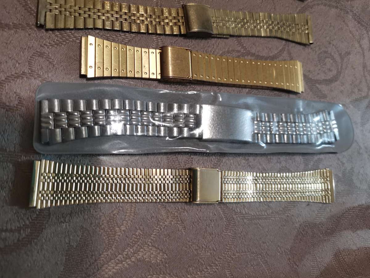 10 vintage high quality gents 18mm steel watch bracelets