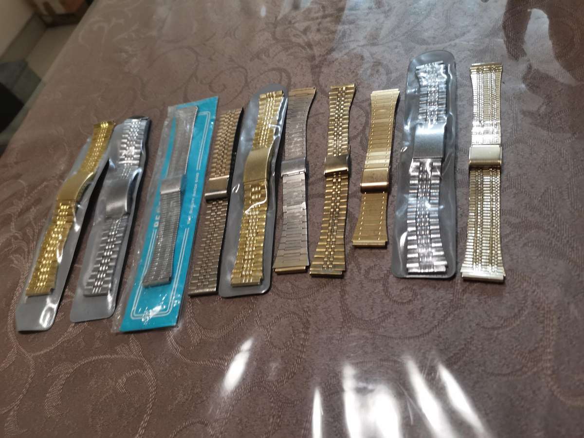 10 vintage high quality gents 18mm steel watch bracelets