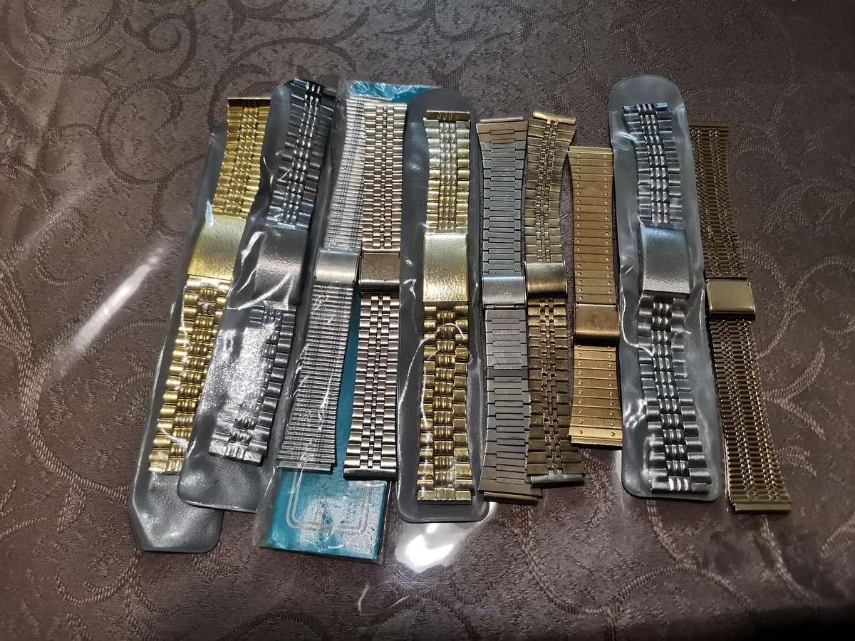 10 vintage high quality gents 18mm steel watch bracelets