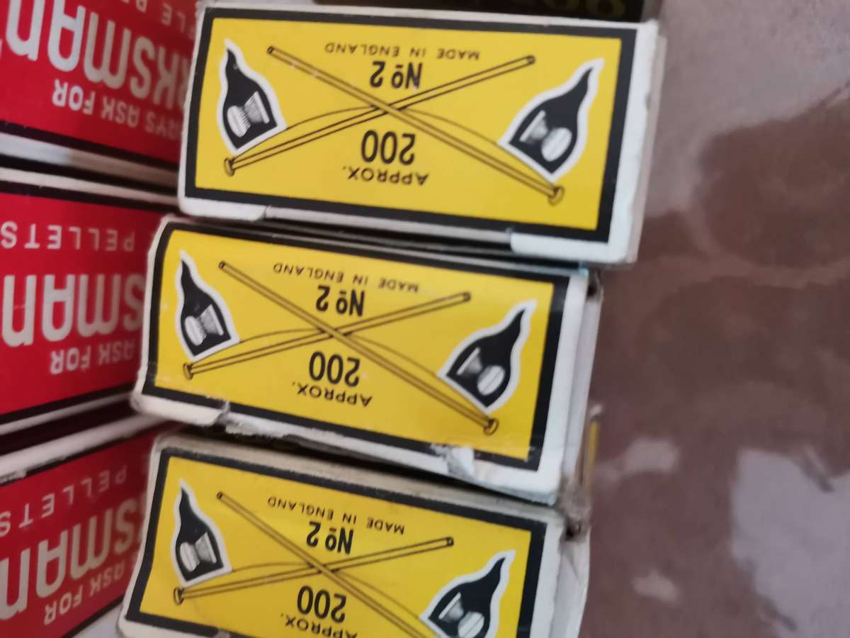 Vintage marksman no. 2 made in England. 22 bore air rifel pellets approx 2500