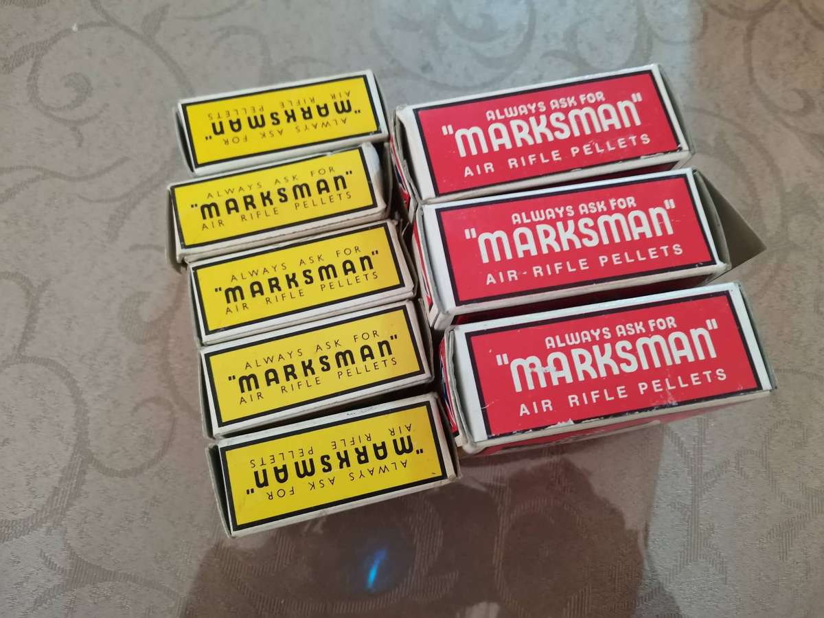 Vintage marksman no. 2 made in England. 22 bore air rifel pellets approx 2500