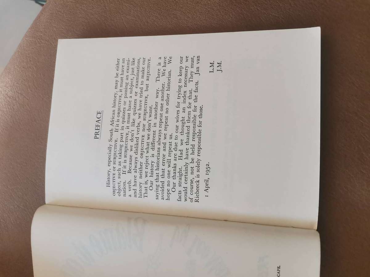 1952 first edition blame it on van riebeeck by Leo marquard and Joel mervis