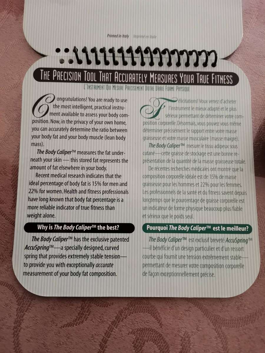 The body fat caliper Italian made like new