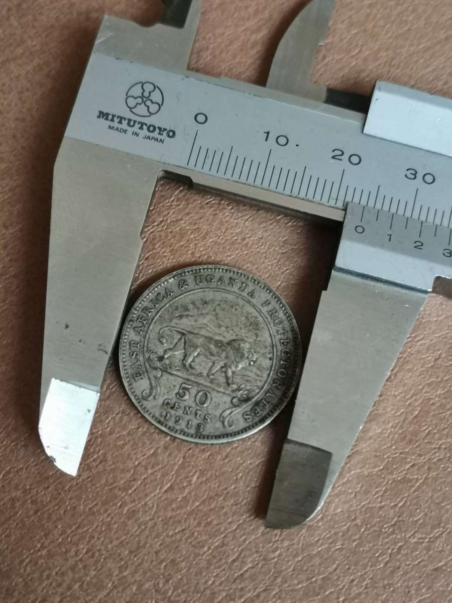1913 50 cents east africa and uganda protectorates. 800 silver