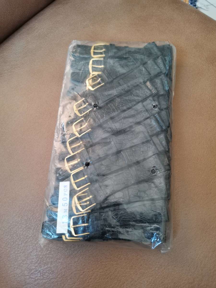 Vintage 1990s new old stock genuine leather 18mm watch straps sealed 50 pack