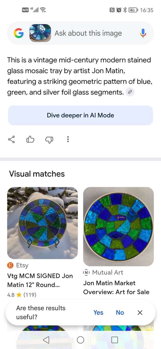 Vintage mid century modern mosaic tray