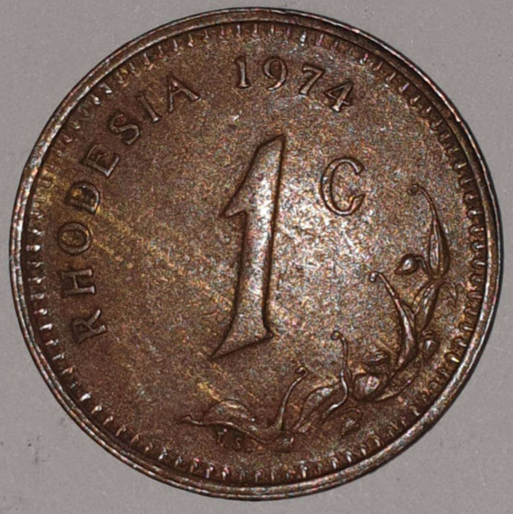 1974 - 1 CENT - ONE CENT - RHODESIA - KM#10 - BRONZE