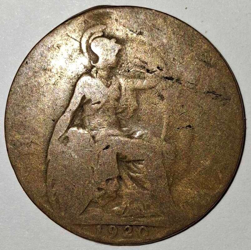 1920 - 1/2 PENNY - HALF PENNY - 1/2D - GREAT BRITAIN KM# 809- BRONZE - CN1035