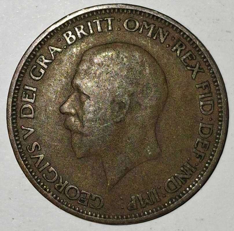 1933 - 1/2 PENNY - HALF PENNY - 1/2D - GREAT BRITAIN KM# 837 - BRONZE - CN1042