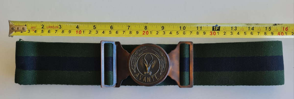 Vintage Military  staple Belt  with Buckle - Avante with Springbuck head   Design