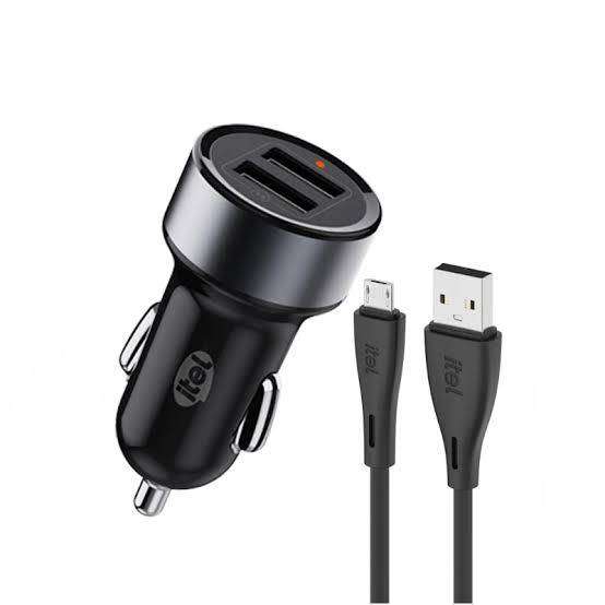 Itel Metal Design Dual USB Car Charger 15.5w