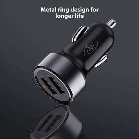 Itel Metal Design Dual USB Car Charger 15.5w