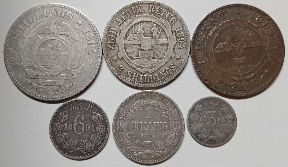 1894 FULL COIN SET 2 -1/2 SHILLING TO PENNY