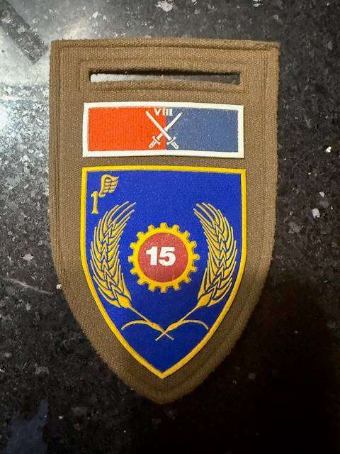 SADF 8th Armoured Division 15 Maintenance Unit flash - Not often found