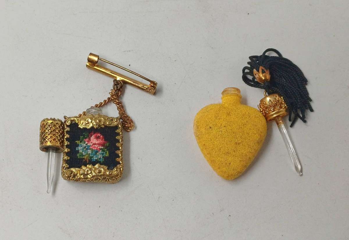 3 Vintage Petit Point Perfume bottles from Austria - VERY COLLECTABLE!