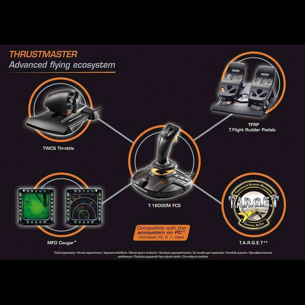 Thrustmaster T16000M FCS Flight Pack (Joystick, Throttle and Rudder Pedals for PC)