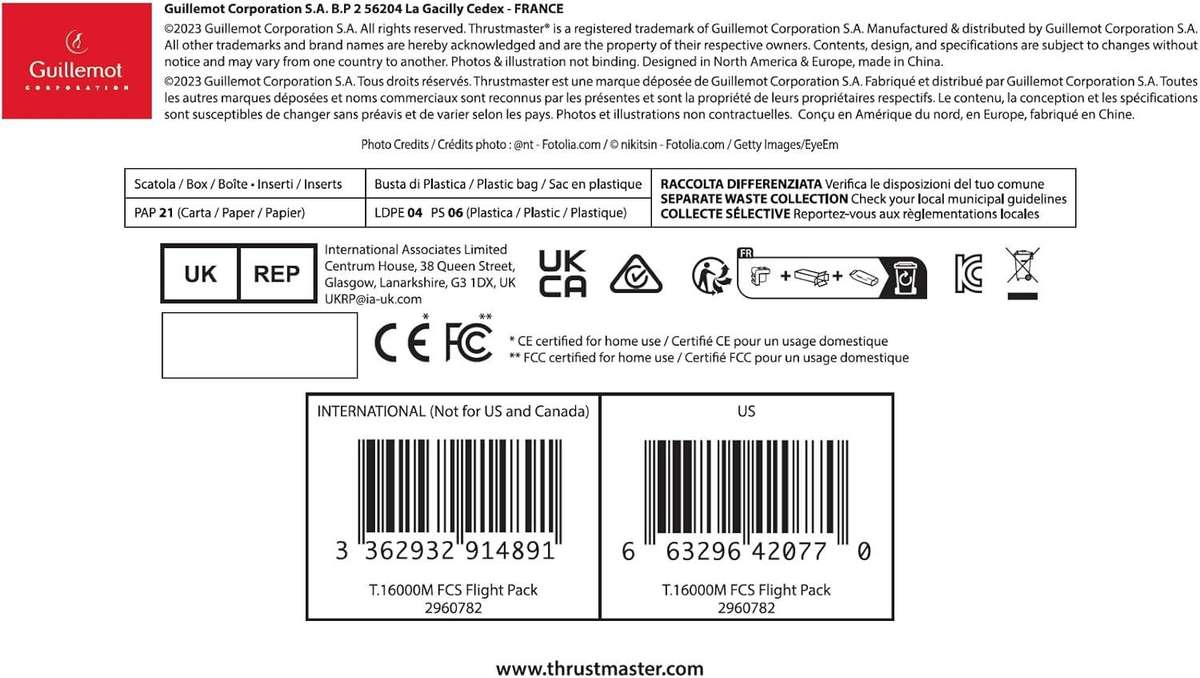 Thrustmaster T16000M FCS Flight Pack (Joystick, Throttle and Rudder Pedals for PC)