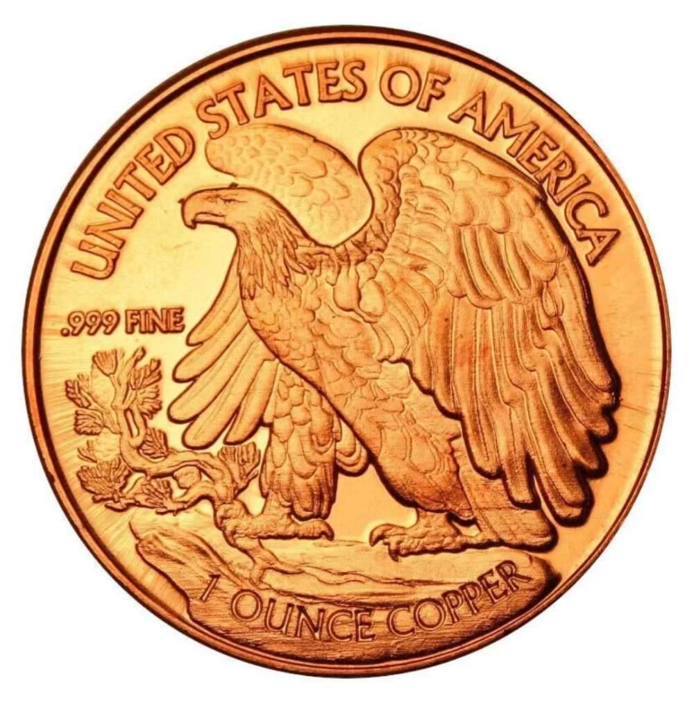 1 0z Copper Bullion walking Liberty