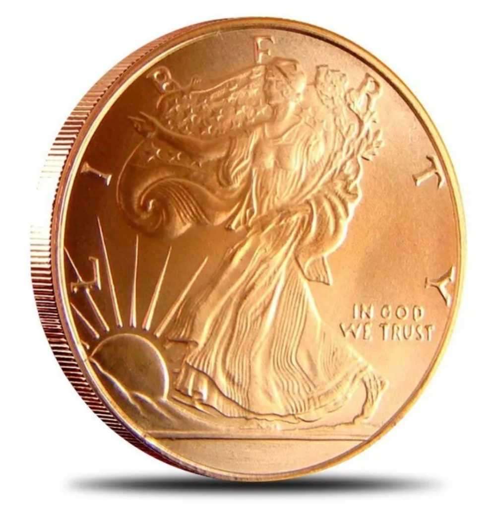 1 0z Copper Bullion walking Liberty