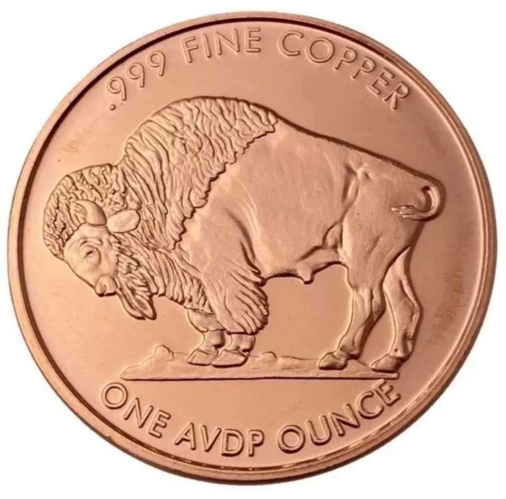 1 OZ Buffalo Round Copper Bullion coin