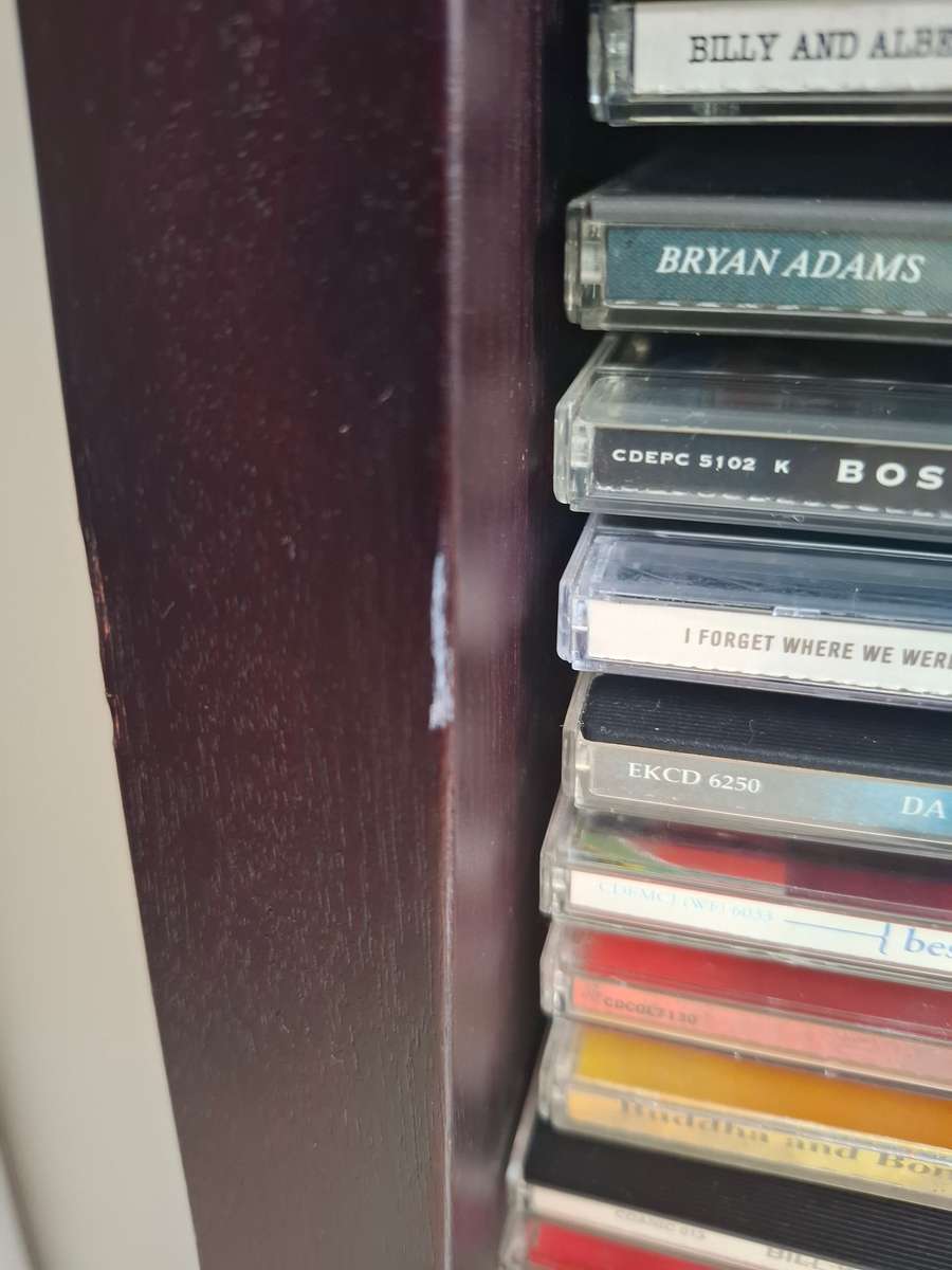 CD Holder 140cm H - Wood veneer - over 340 CDs in holder and included