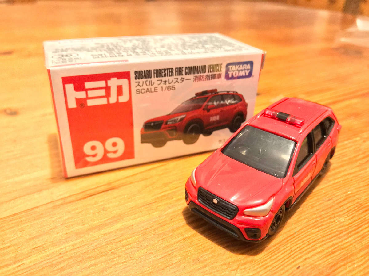 Subaru Forester Fire Command Vehicle (#99) - Takara Tommy - Die Cast - Scale 1/65 - New in Box