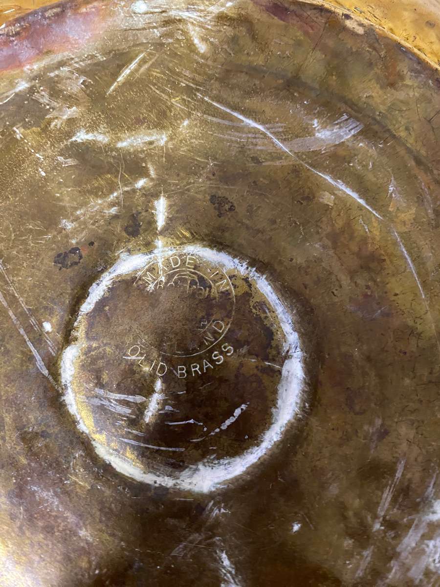 Vintage solid brass large planter