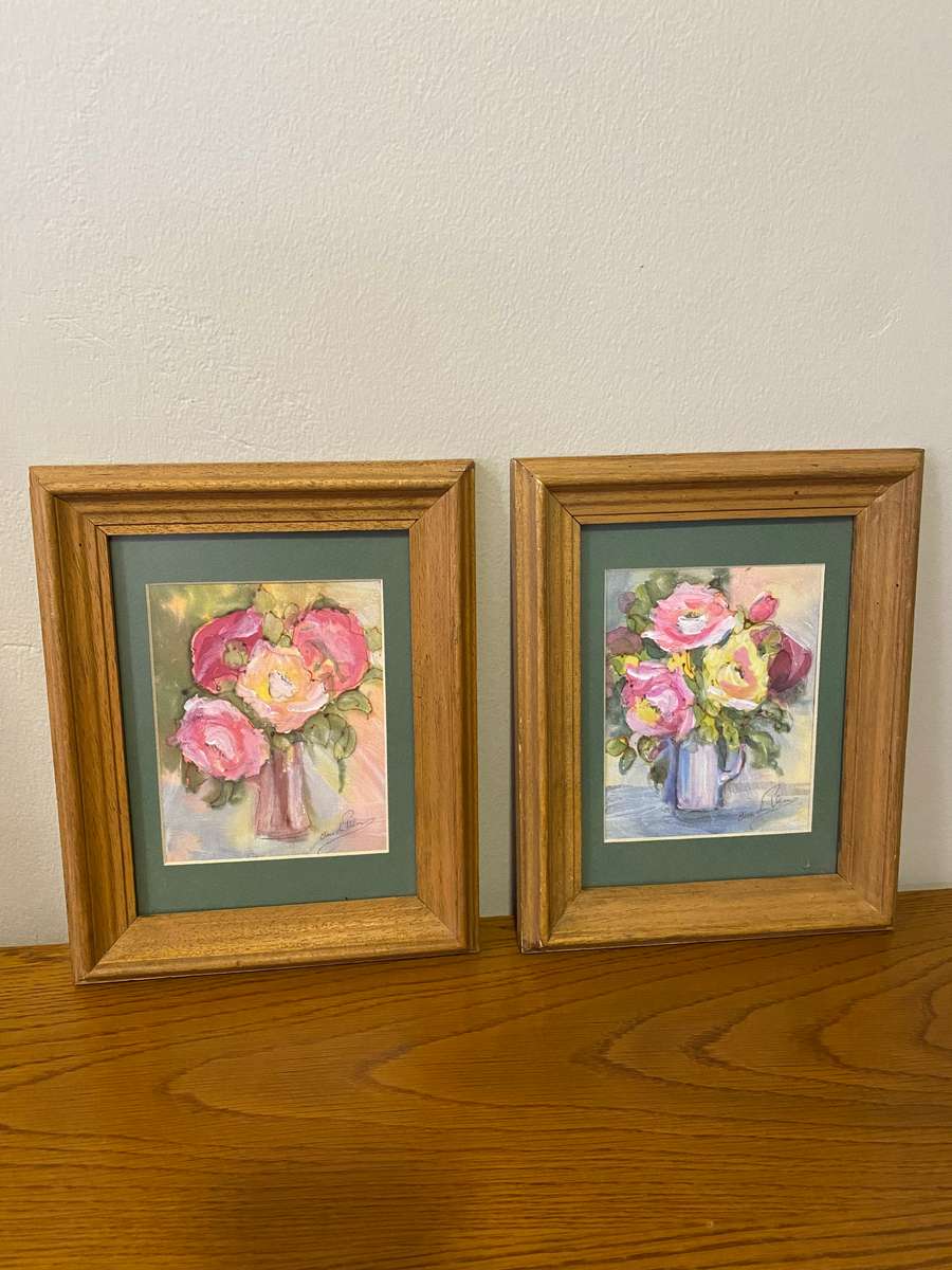 Silk painted florals by Elna duPlessis