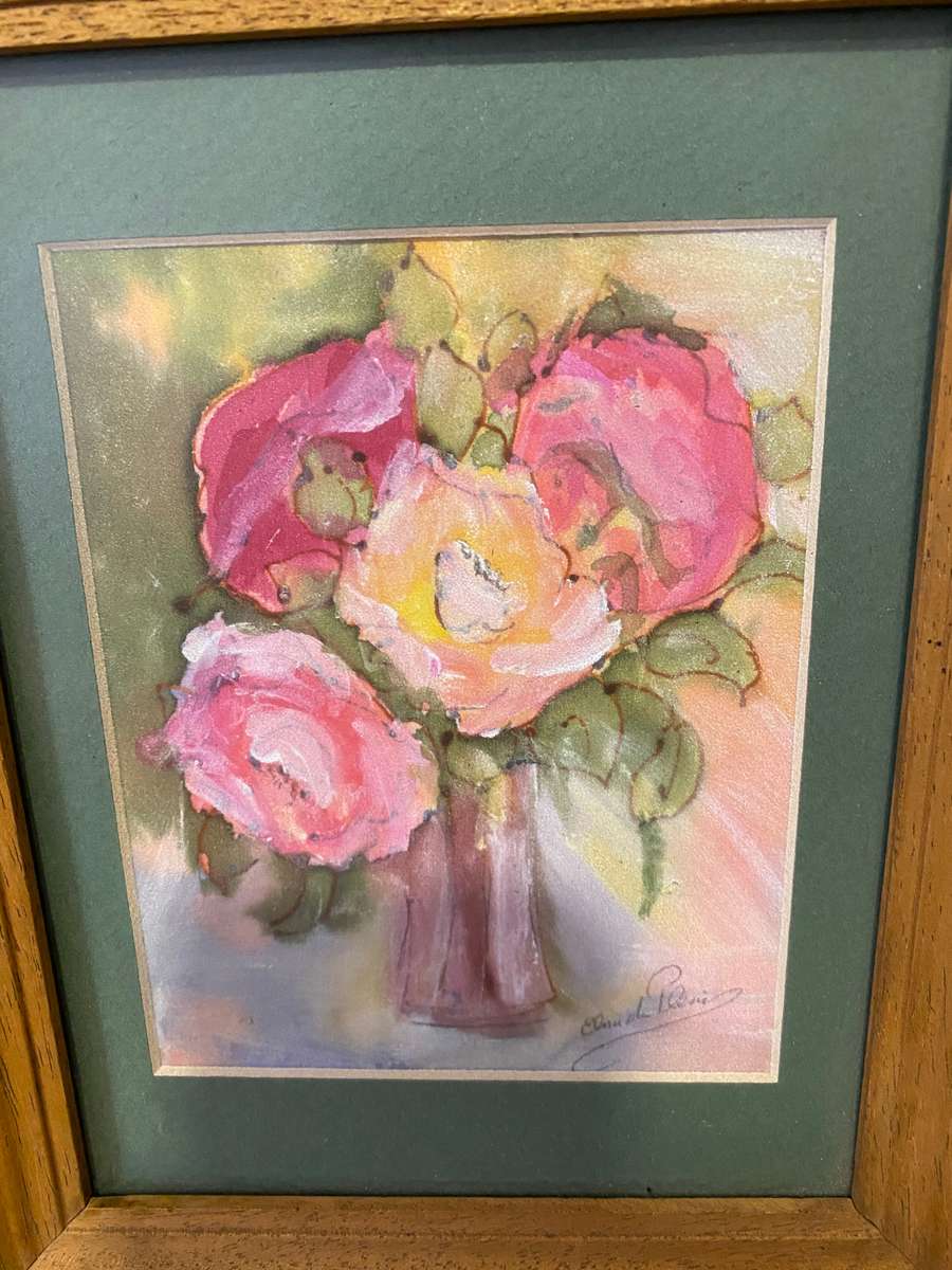 Silk painted florals by Elna duPlessis