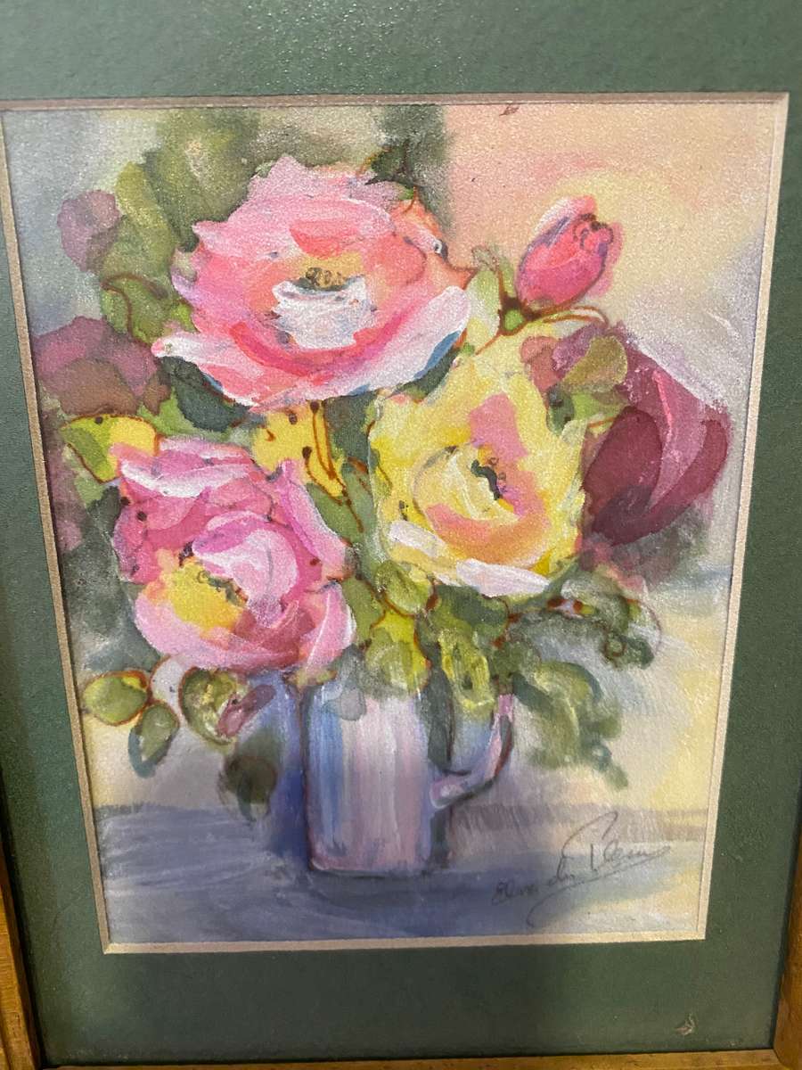 Silk painted florals by Elna duPlessis