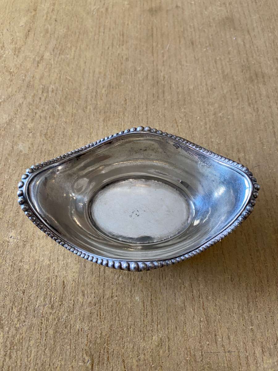 Sterling silver salt boat