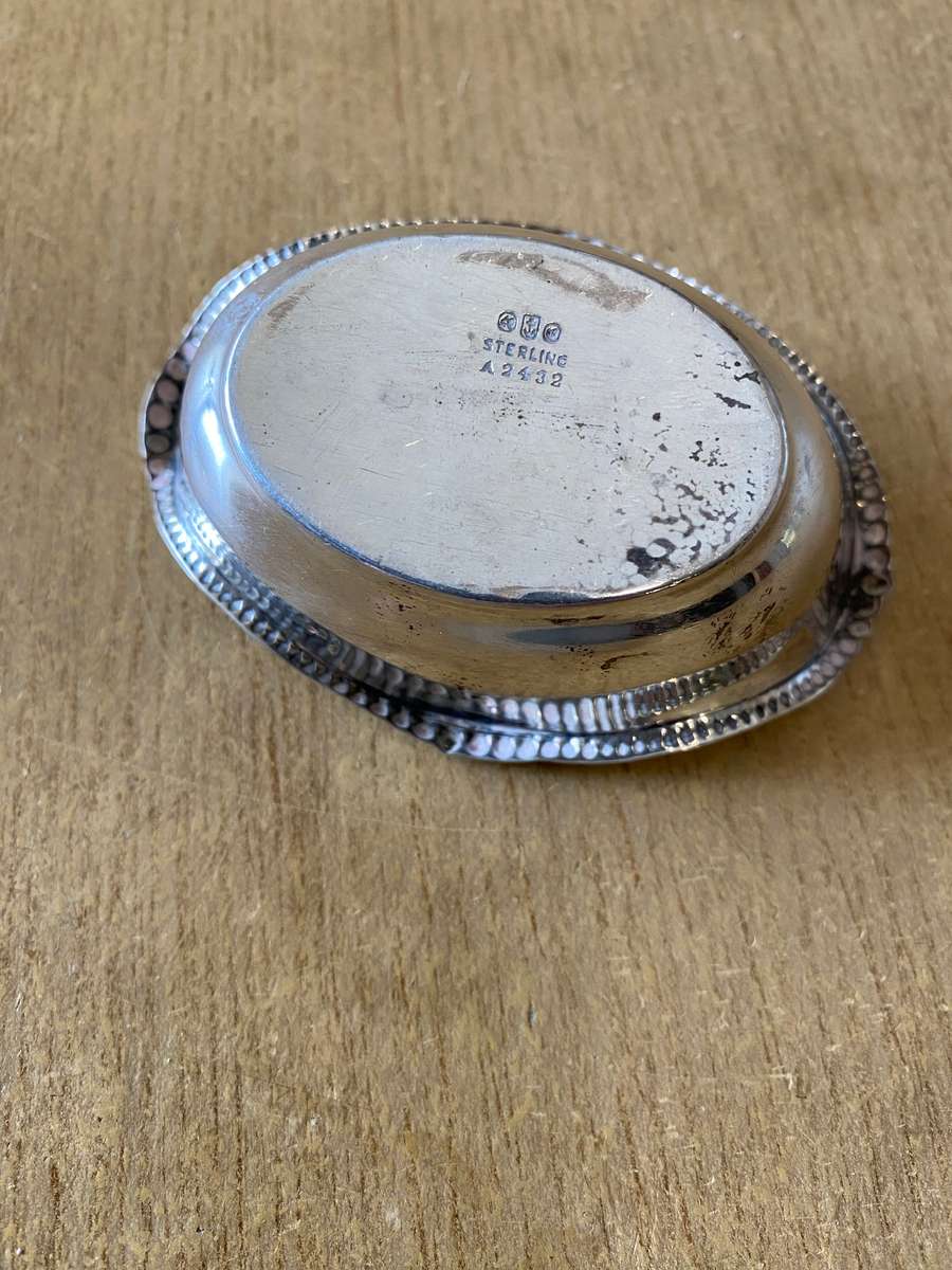Sterling silver salt boat
