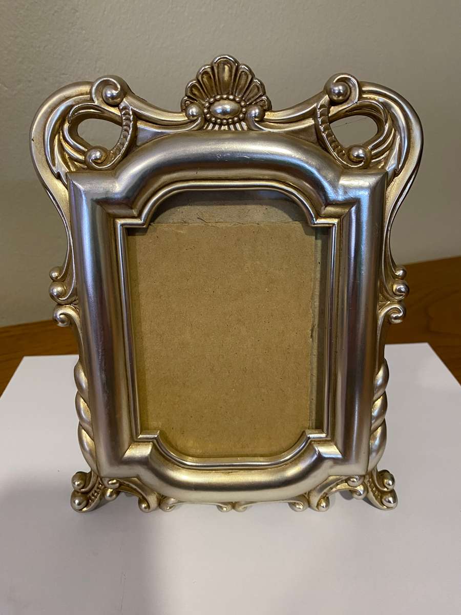 Ornate silver-finish picture frame