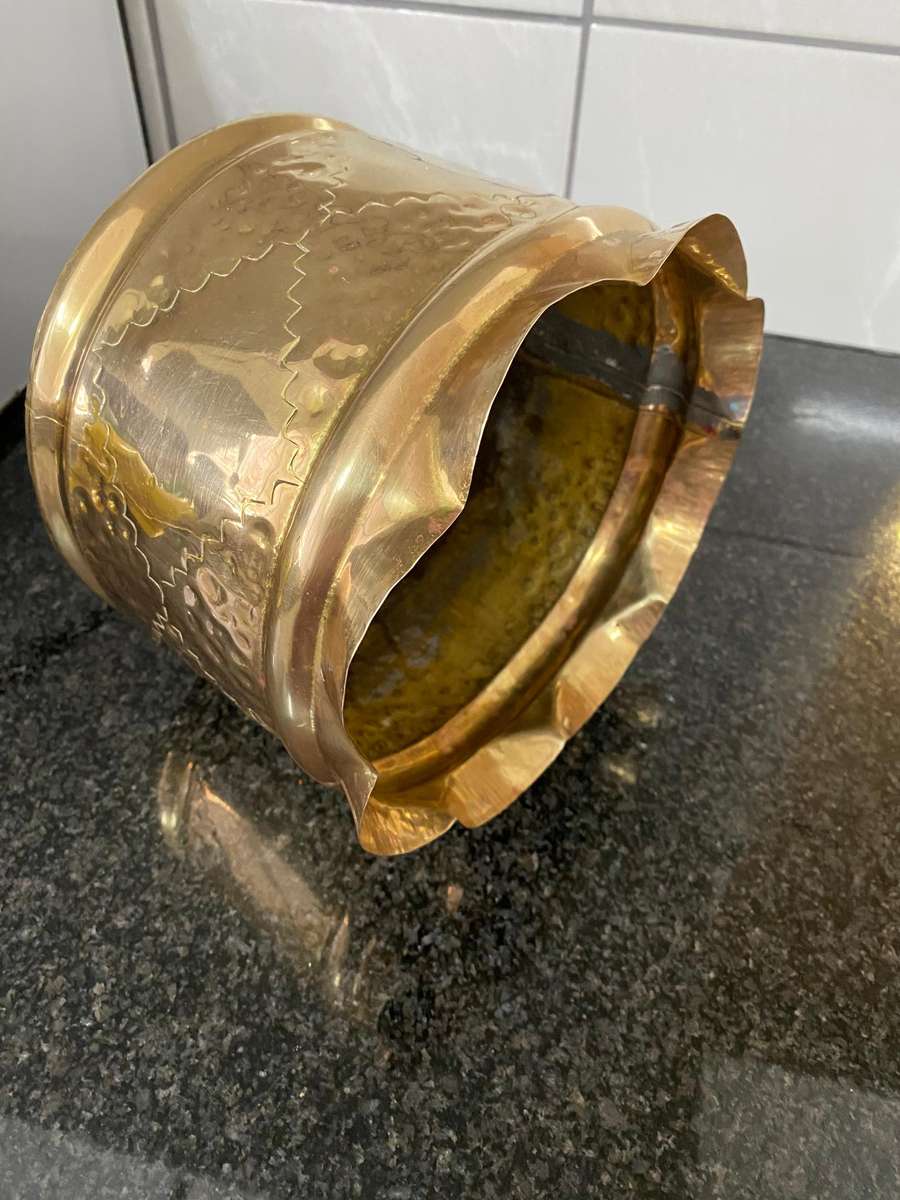 Solid brass Victorian medium size planter