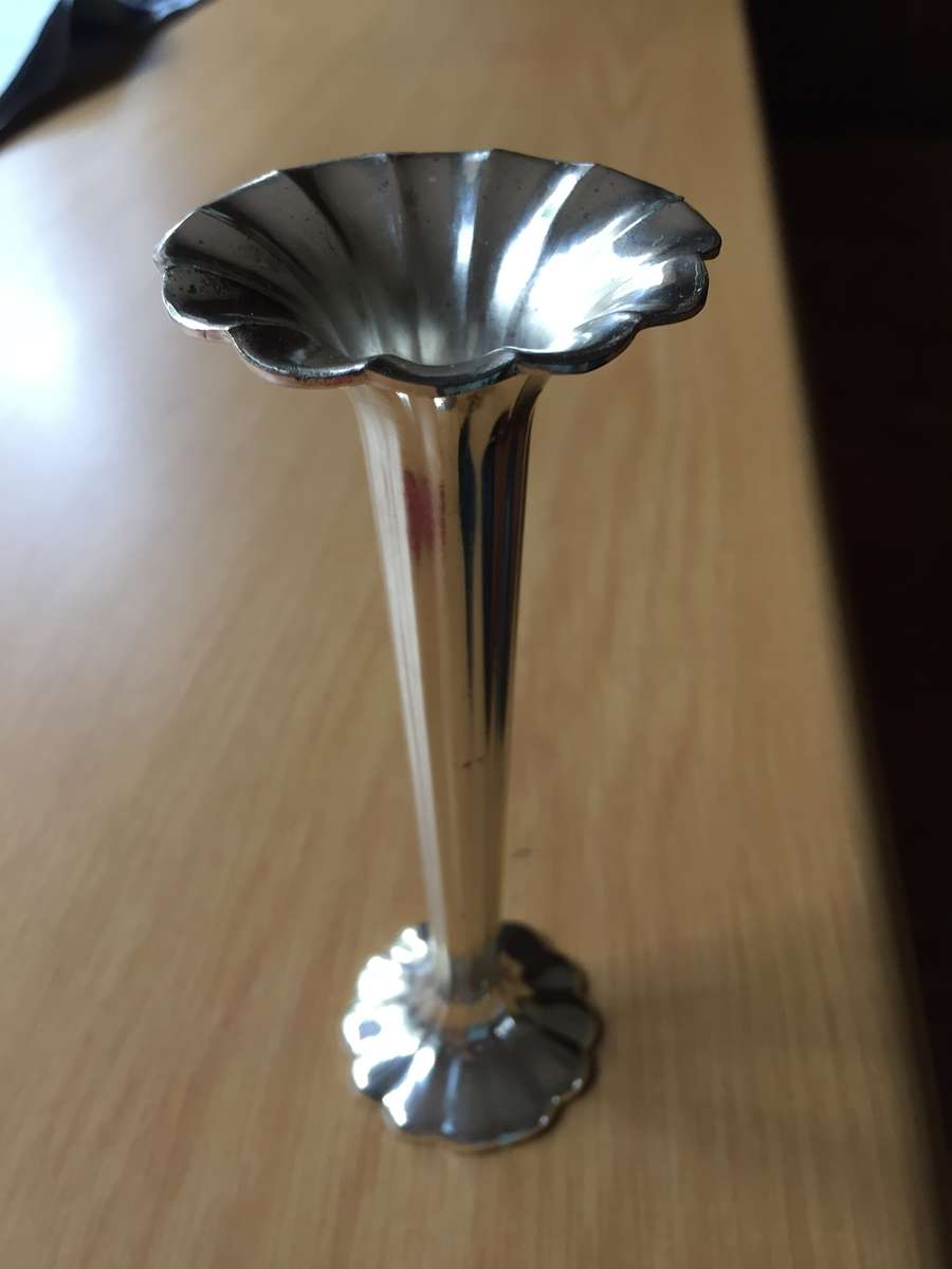 Silverplate bud vase