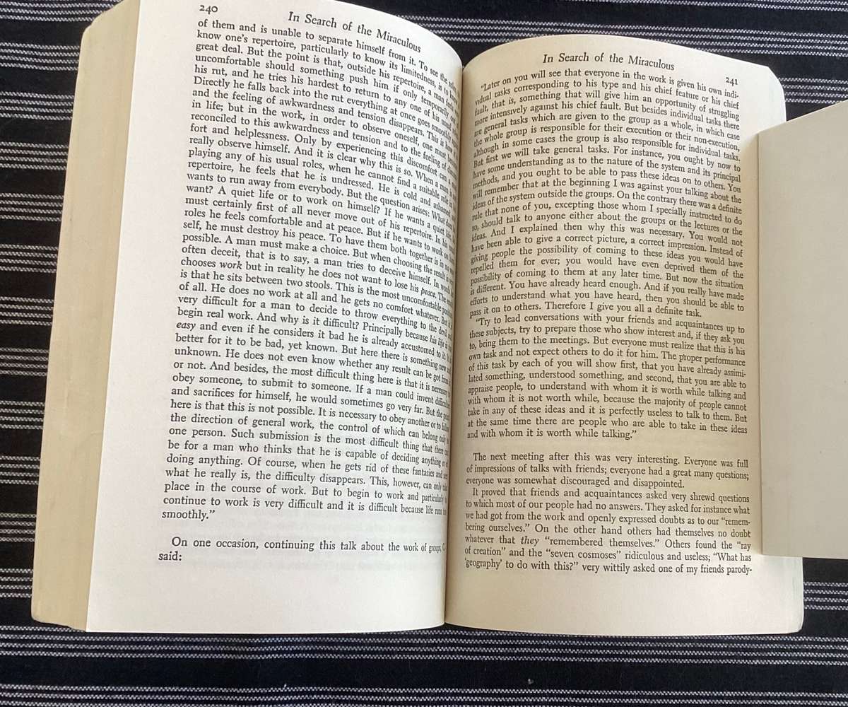 In Search of the Miraculous, by P D Ouspensky. Softcover, Good+ condition.