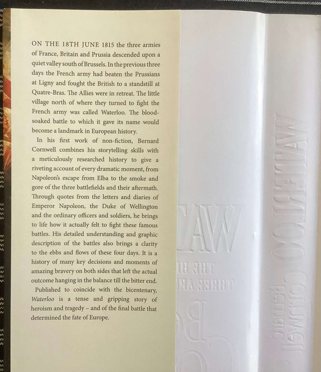 WATERLOO by Bernard Cornwell. Hardcover in a new condition. 1st edition.