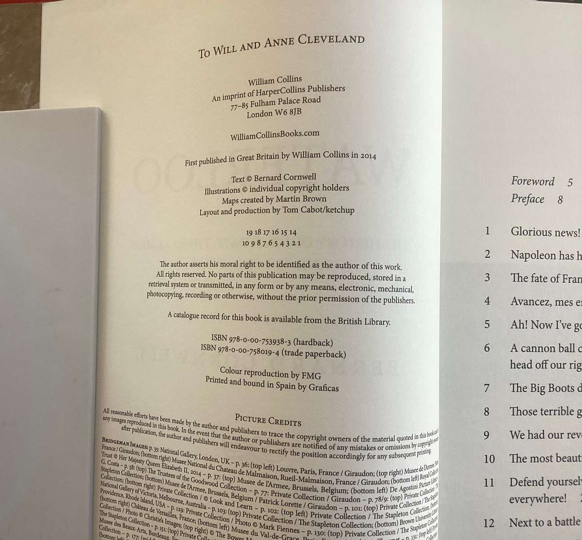 WATERLOO by Bernard Cornwell. Hardcover in a new condition. 1st edition.