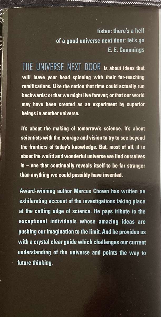 The Universe Next Door, by Marcus Chown. Hardcover, V Good condition.